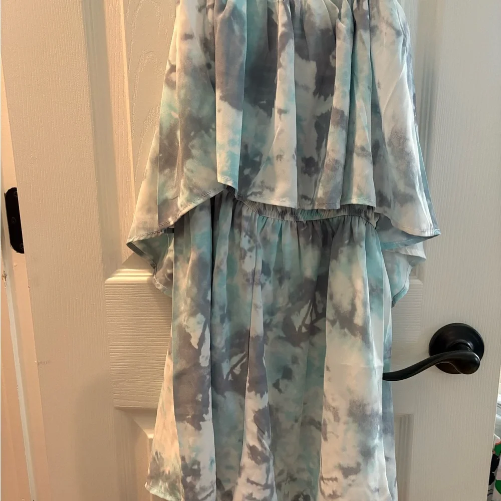Blue and Gray Tie-Dye Romper - Picture 2 of 3